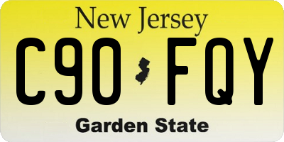 NJ license plate C90FQY