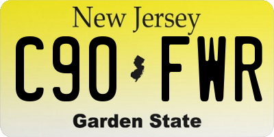 NJ license plate C90FWR