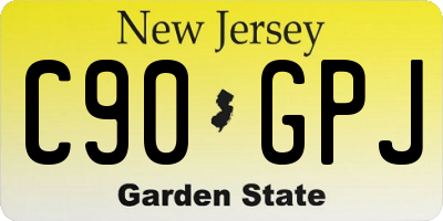NJ license plate C90GPJ