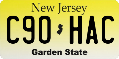 NJ license plate C90HAC