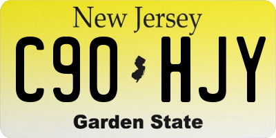 NJ license plate C90HJY