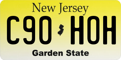 NJ license plate C90HOH
