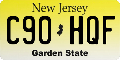NJ license plate C90HQF