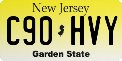 NJ license plate C90HVY