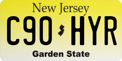 NJ license plate C90HYR