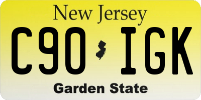 NJ license plate C90IGK