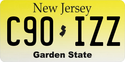 NJ license plate C90IZZ