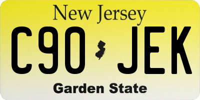 NJ license plate C90JEK
