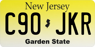 NJ license plate C90JKR