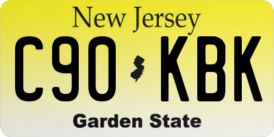 NJ license plate C90KBK