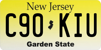 NJ license plate C90KIU