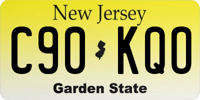 NJ license plate C90KQO