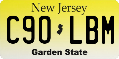 NJ license plate C90LBM