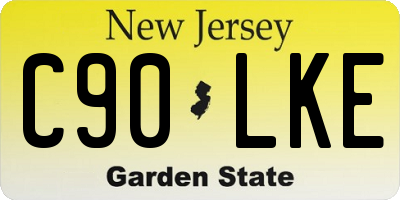 NJ license plate C90LKE