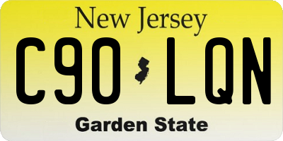 NJ license plate C90LQN