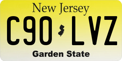 NJ license plate C90LVZ