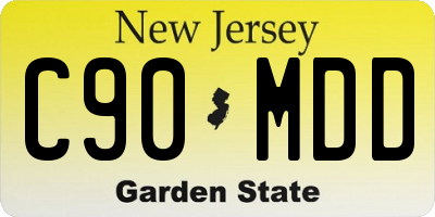 NJ license plate C90MDD