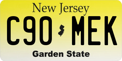 NJ license plate C90MEK