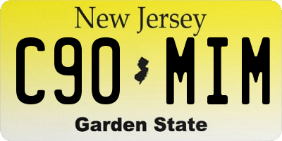 NJ license plate C90MIM