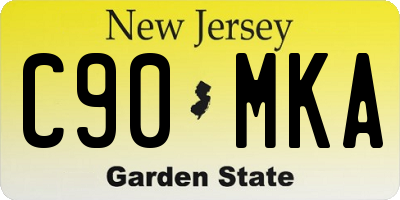NJ license plate C90MKA