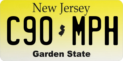 NJ license plate C90MPH