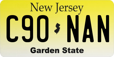 NJ license plate C90NAN