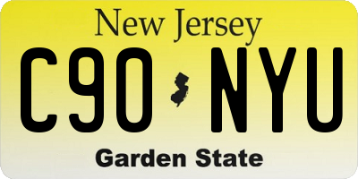 NJ license plate C90NYU