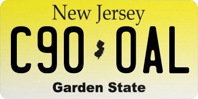 NJ license plate C90OAL