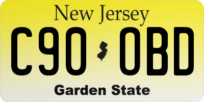 NJ license plate C90OBD