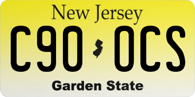NJ license plate C90OCS