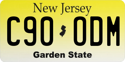 NJ license plate C90ODM