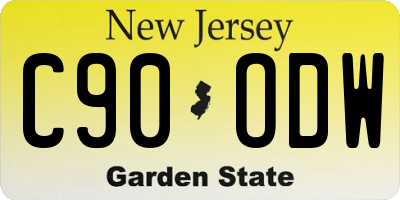 NJ license plate C90ODW