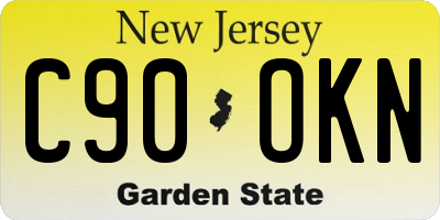 NJ license plate C90OKN