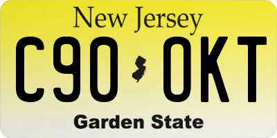NJ license plate C90OKT