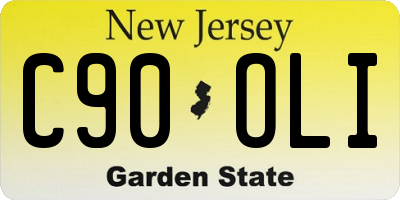 NJ license plate C90OLI