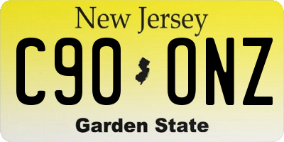 NJ license plate C90ONZ