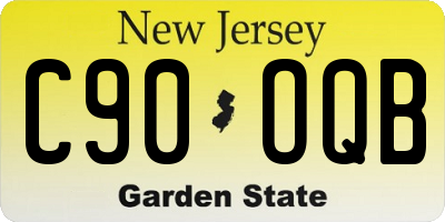 NJ license plate C90OQB