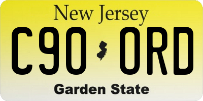 NJ license plate C90ORD