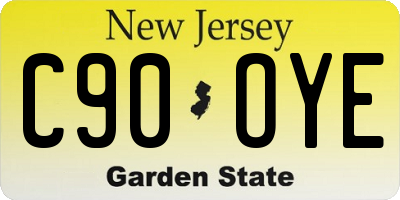 NJ license plate C90OYE