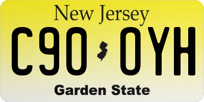 NJ license plate C90OYH