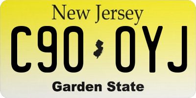 NJ license plate C90OYJ