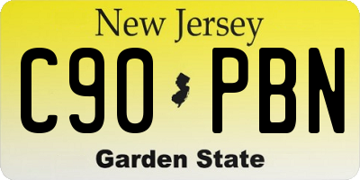 NJ license plate C90PBN