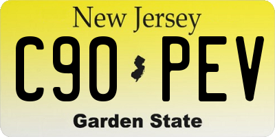NJ license plate C90PEV