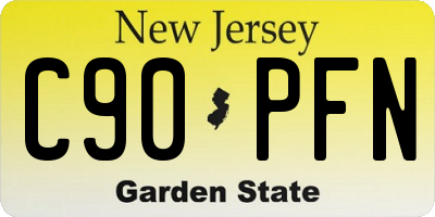 NJ license plate C90PFN