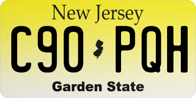 NJ license plate C90PQH