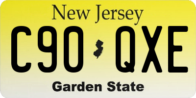NJ license plate C90QXE