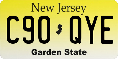 NJ license plate C90QYE