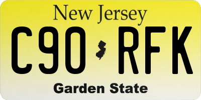 NJ license plate C90RFK