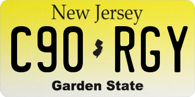 NJ license plate C90RGY