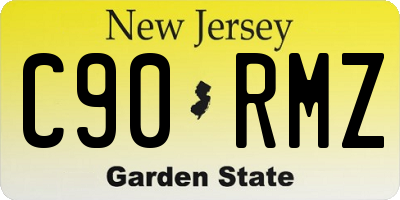 NJ license plate C90RMZ